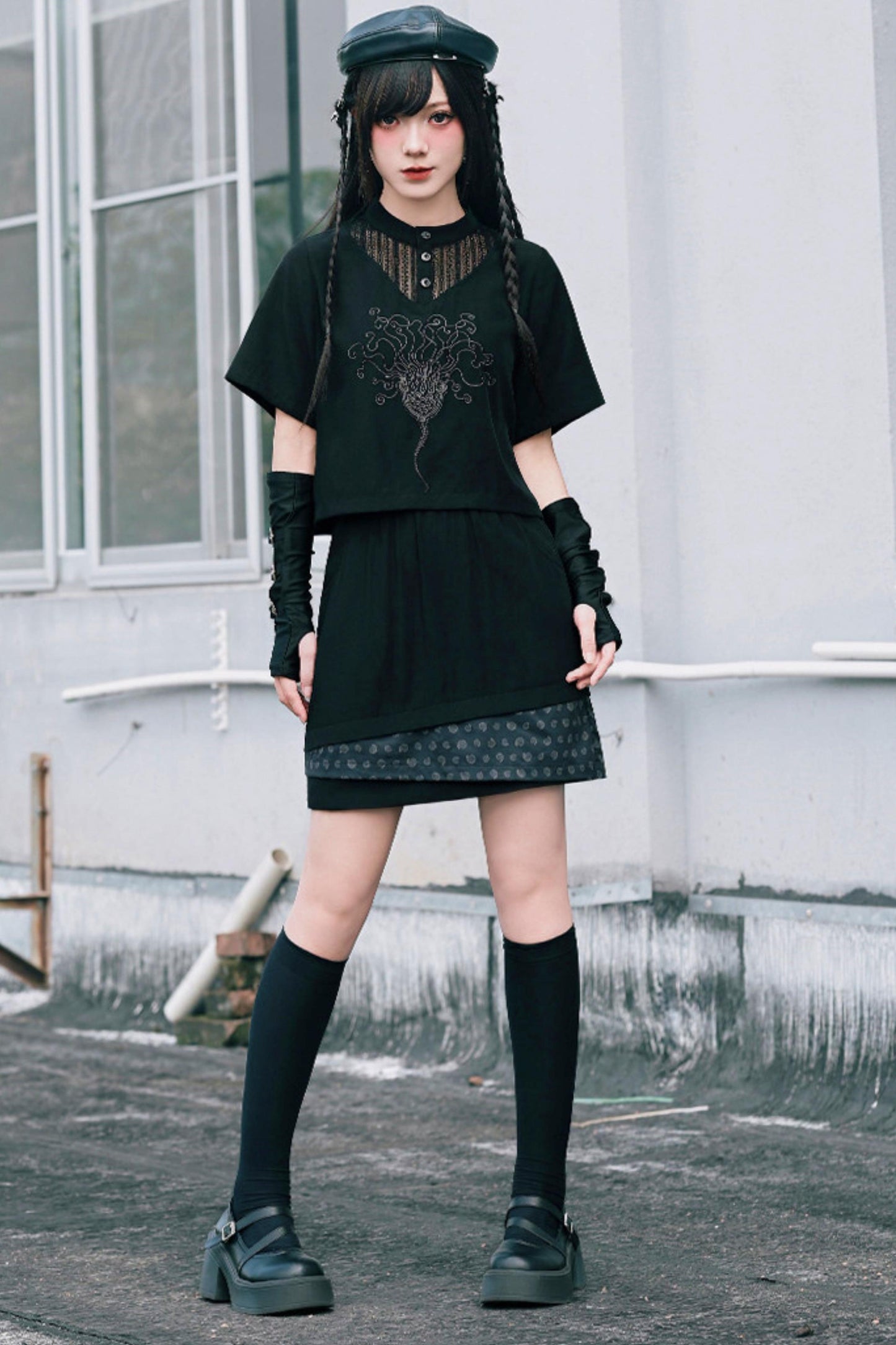 深海刺繍ダークドールセットアップ