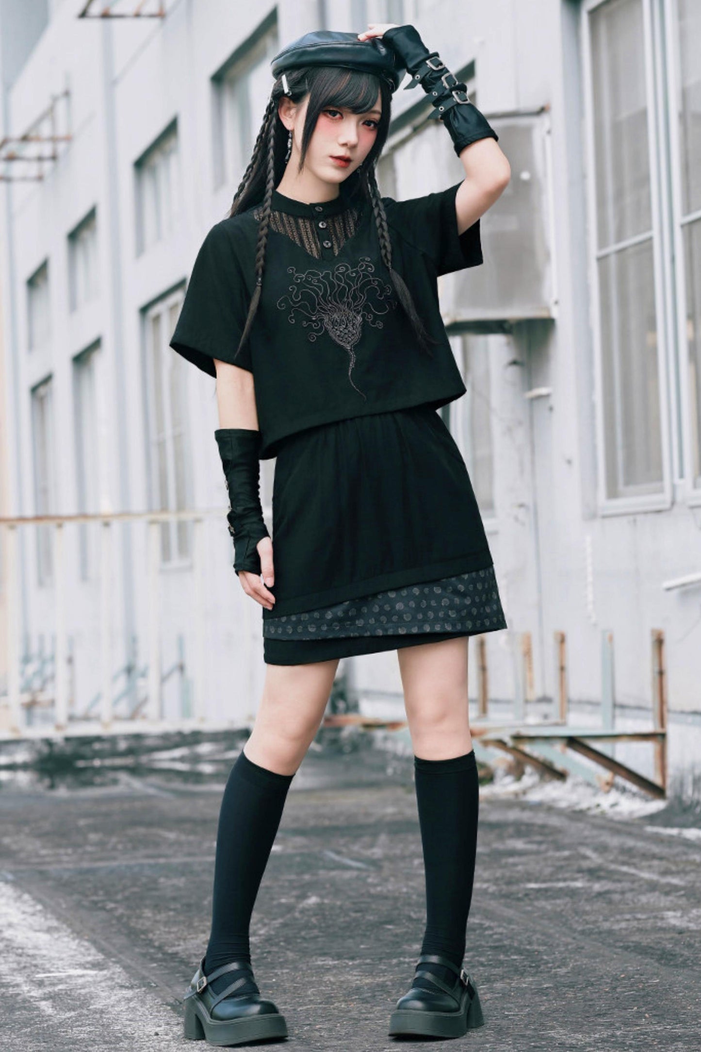 深海刺繍ダークドールセットアップ