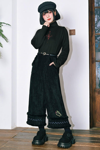 モードエンブロイダードシェニールパンツ