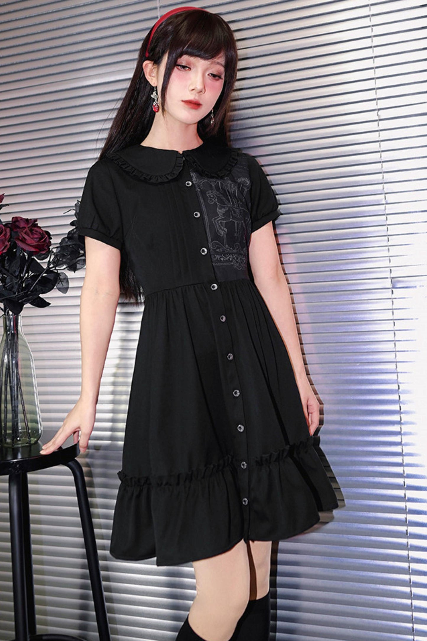 Black Lace Shirt Dress
