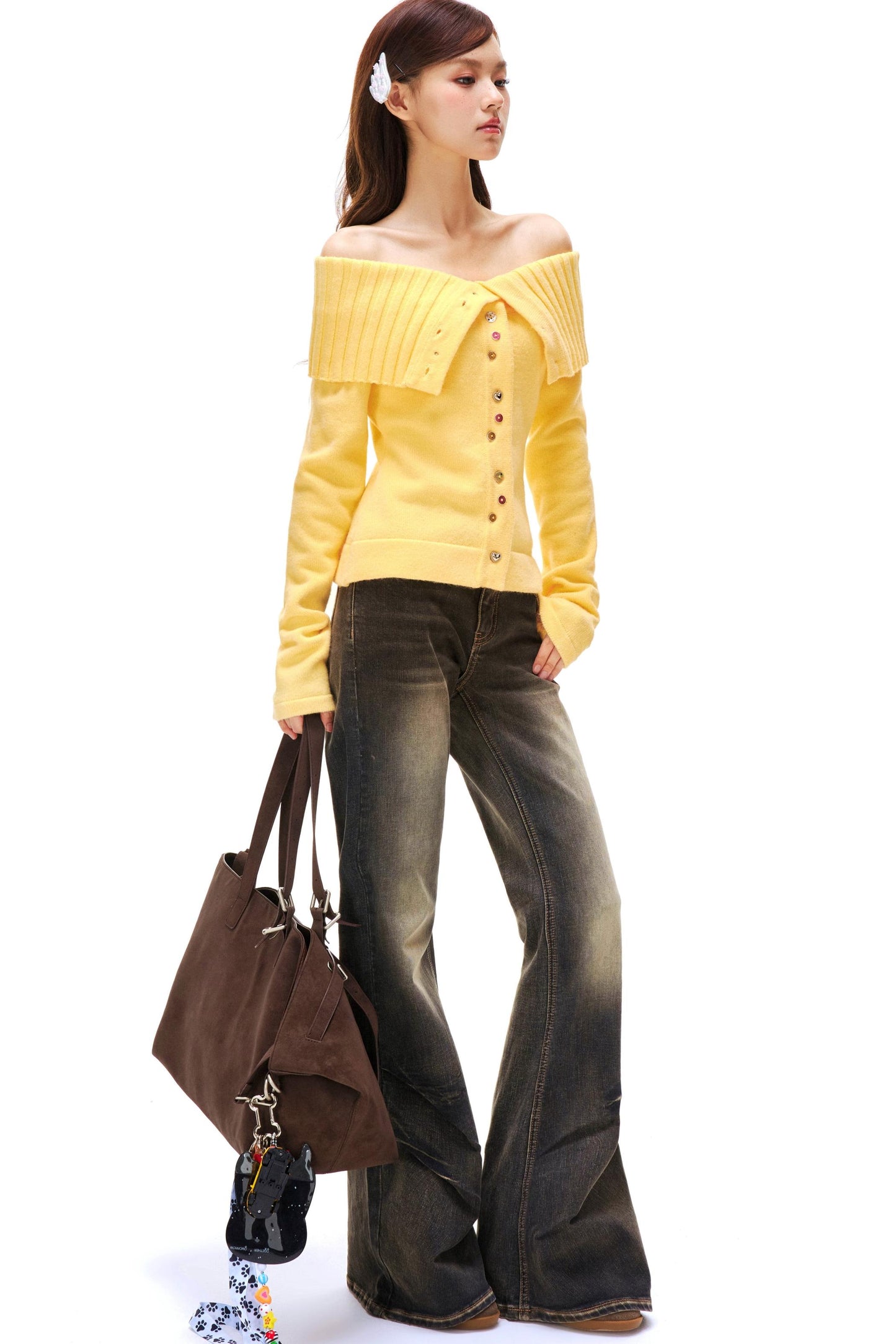 Off-Shoulder Knit Sweater