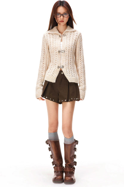 Y2Kハロウアウトニットカーディガン