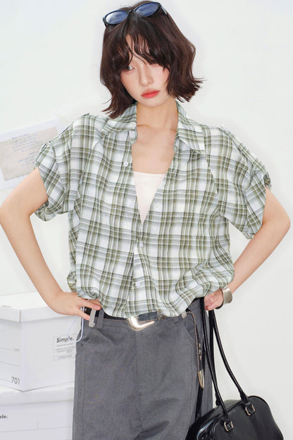 Retro Plaid Design Shirt