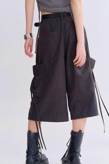 ルーズフィットクロップドカーゴトラウザーズパンツ