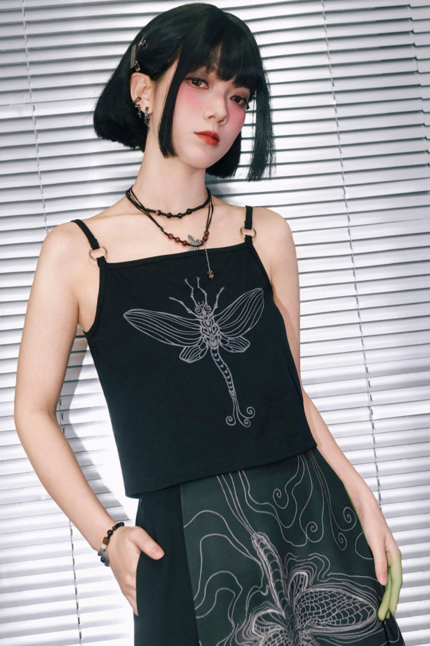 Short-Sleeved Eternity Print Top