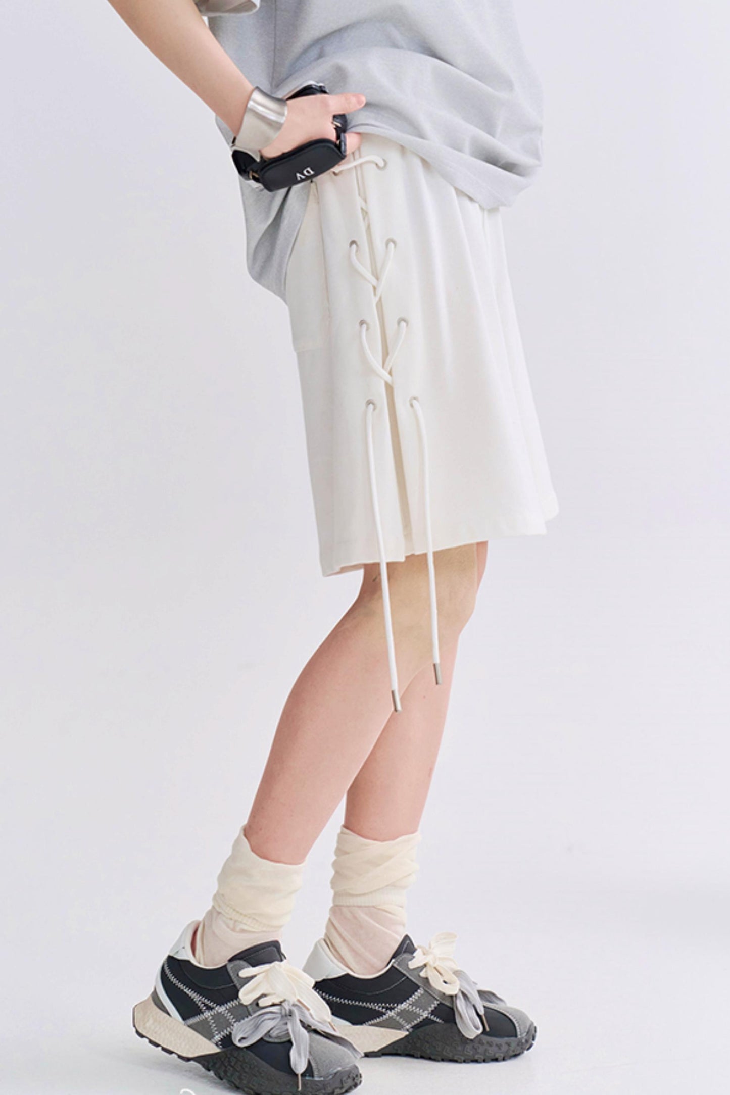 クロップドサイドタイカジュアルパンツ