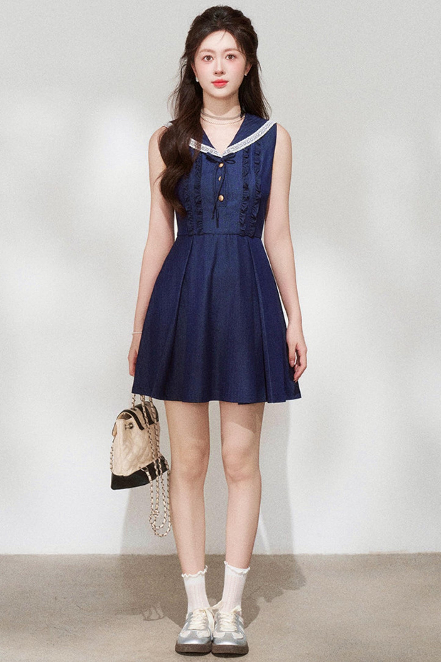 French Sailor Sleeveless Dress