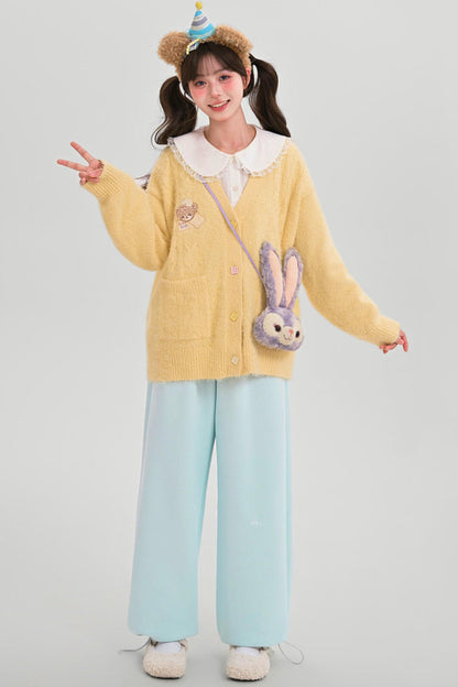 Sweet Fleece-Lined Wide Leg Pants