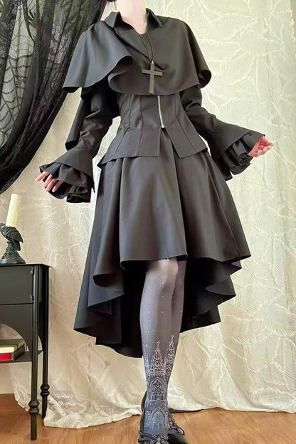 Embroidered Gothic Shawl Blouse