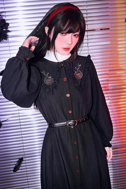 伊甸刺绣蕾丝连衣裙