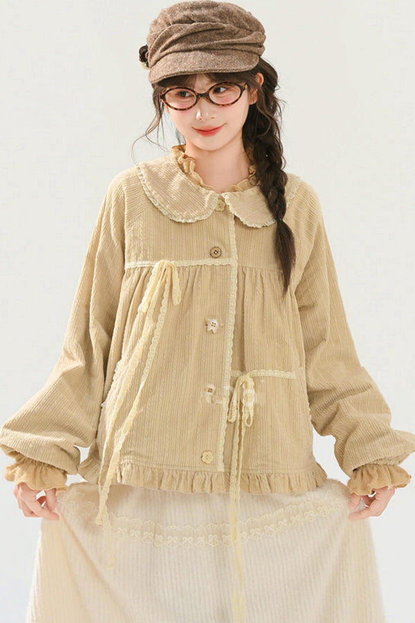 Mori Lace Trim Cotton Jacket + Skirt