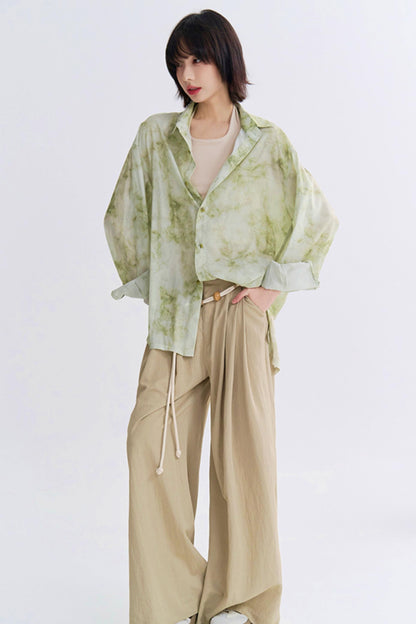 Tie-dye print mode shirt