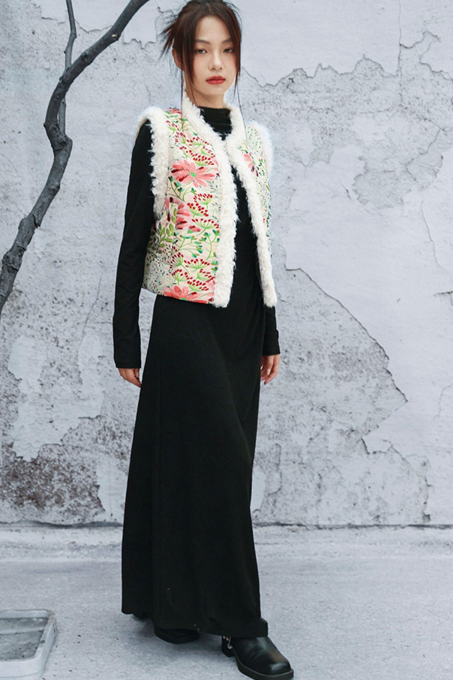 ブラックニットモードドレス