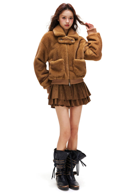 スエードラッフルドスカート