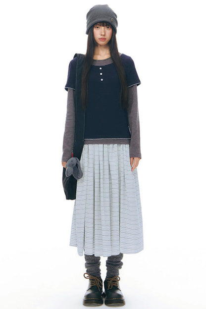 コントラストカラーレイヤートップス