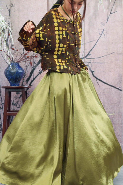 Schwarz-goldene kurze China-Jacke aus Jacquard