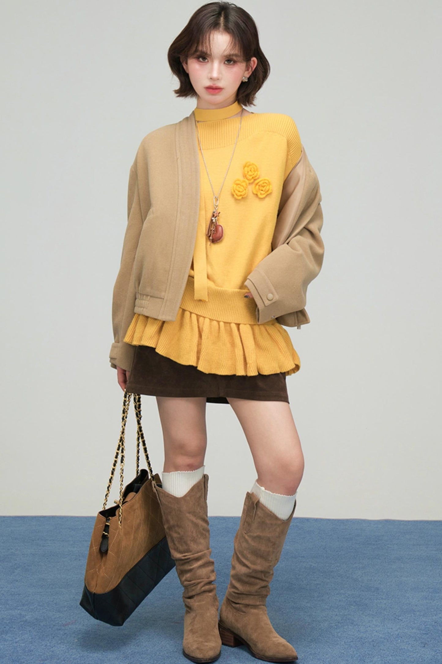 レトロポイントフラワーニット