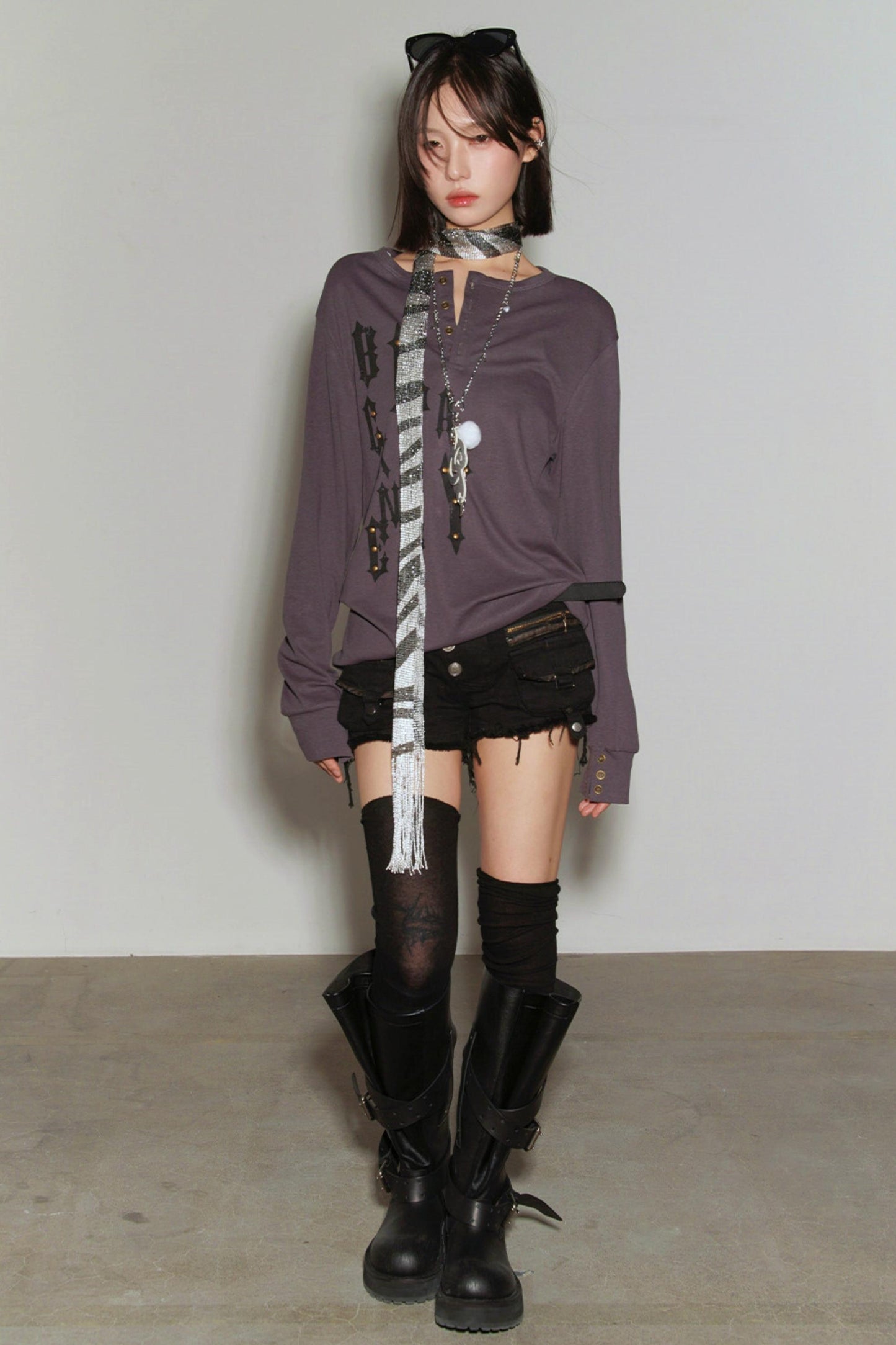 Lyocell Henley Collar Top