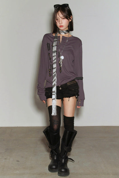 Lyocell Henley Collar Top