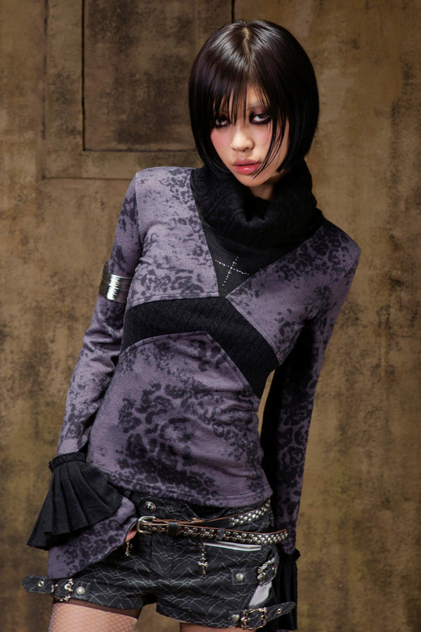 Punk Color Block Knit Top