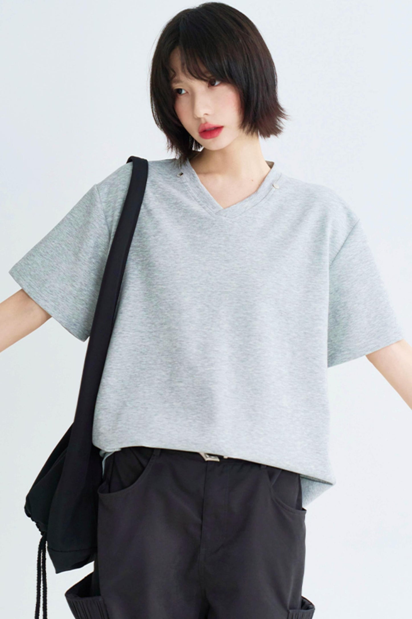 Detachable color solid tee shirt