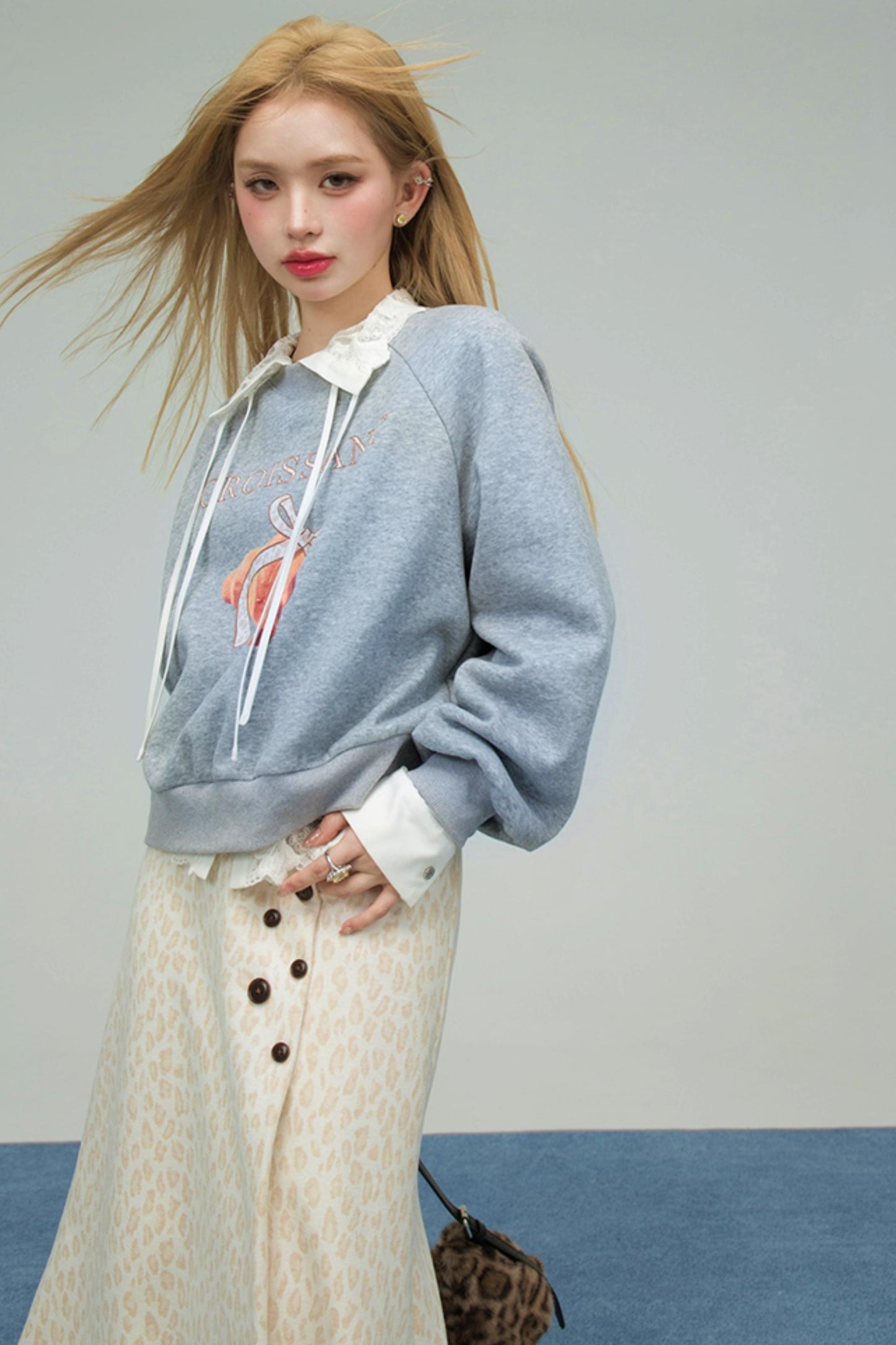 レオパードスウィートハートニットスカート