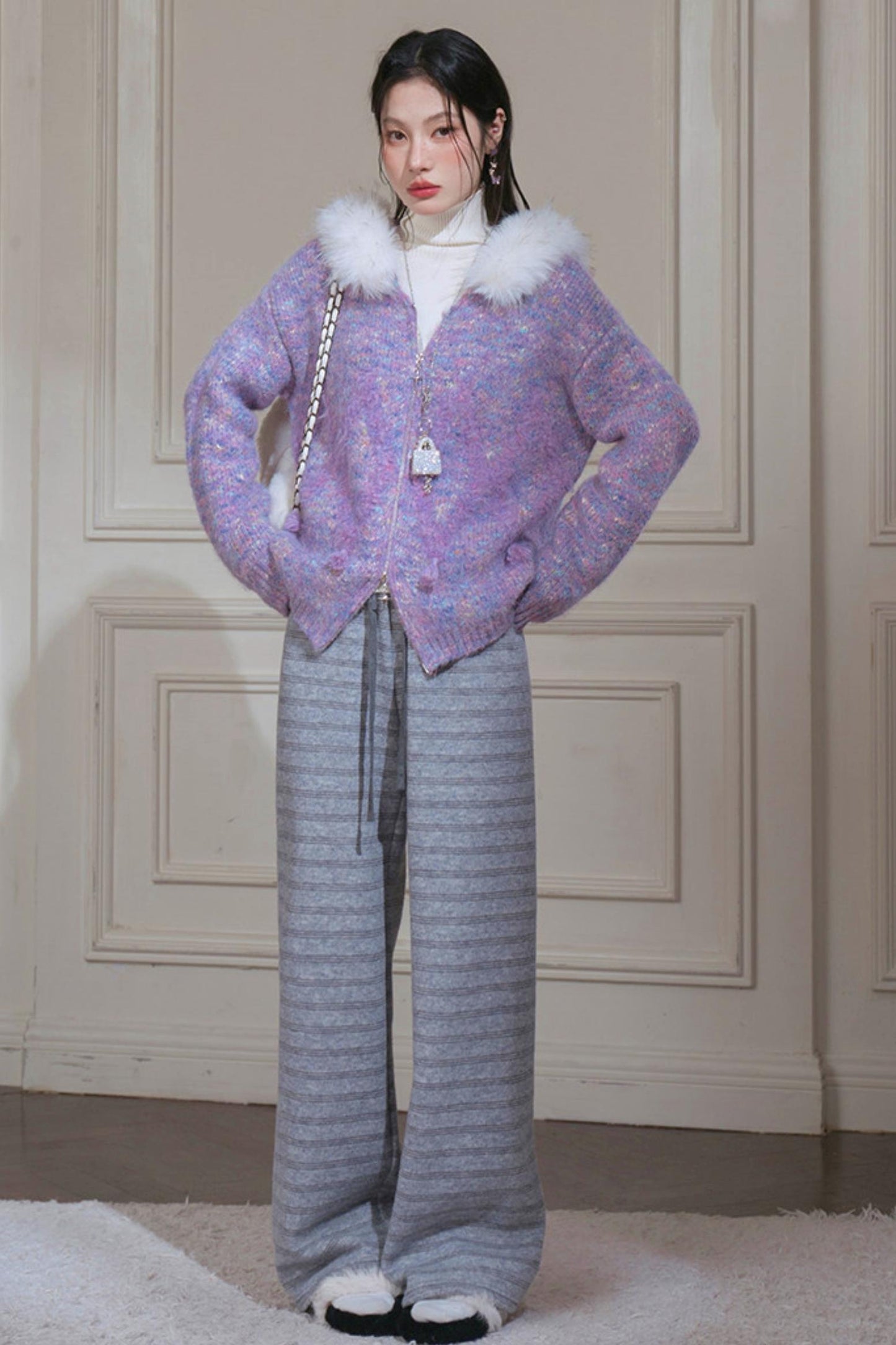 Striped Loose Knit Pants