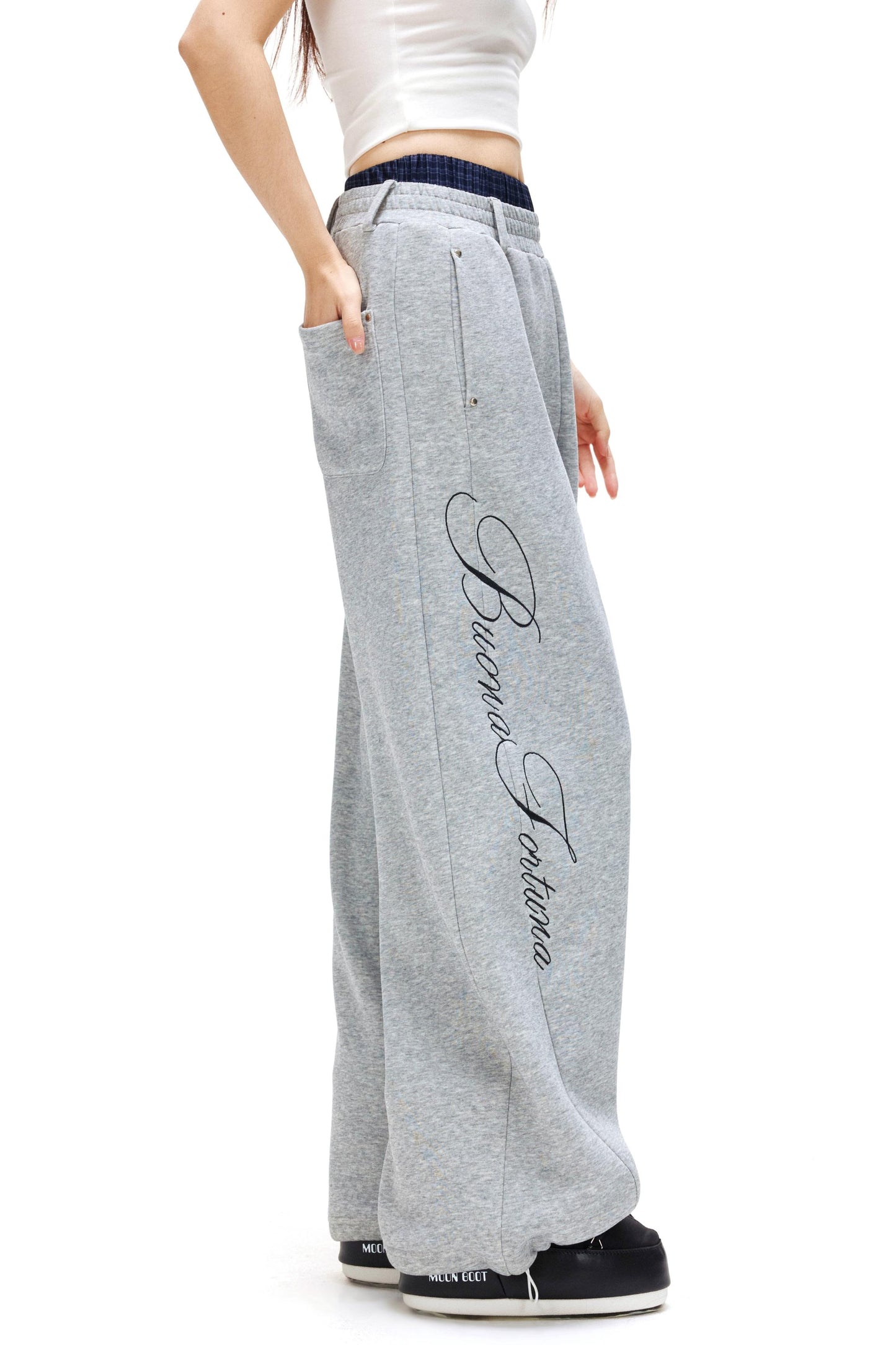 レータラインルーズスウェットパンツ