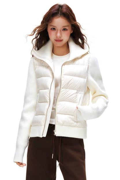 Ribbed Patchwork Down Jacket