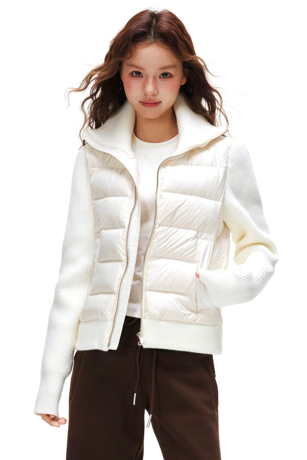 Ribbed Patchwork Down Jacket