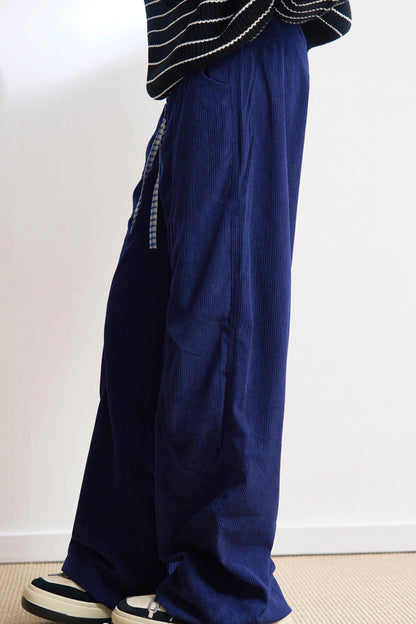 ストレートレッグソリッドコーデュロイスラックス
