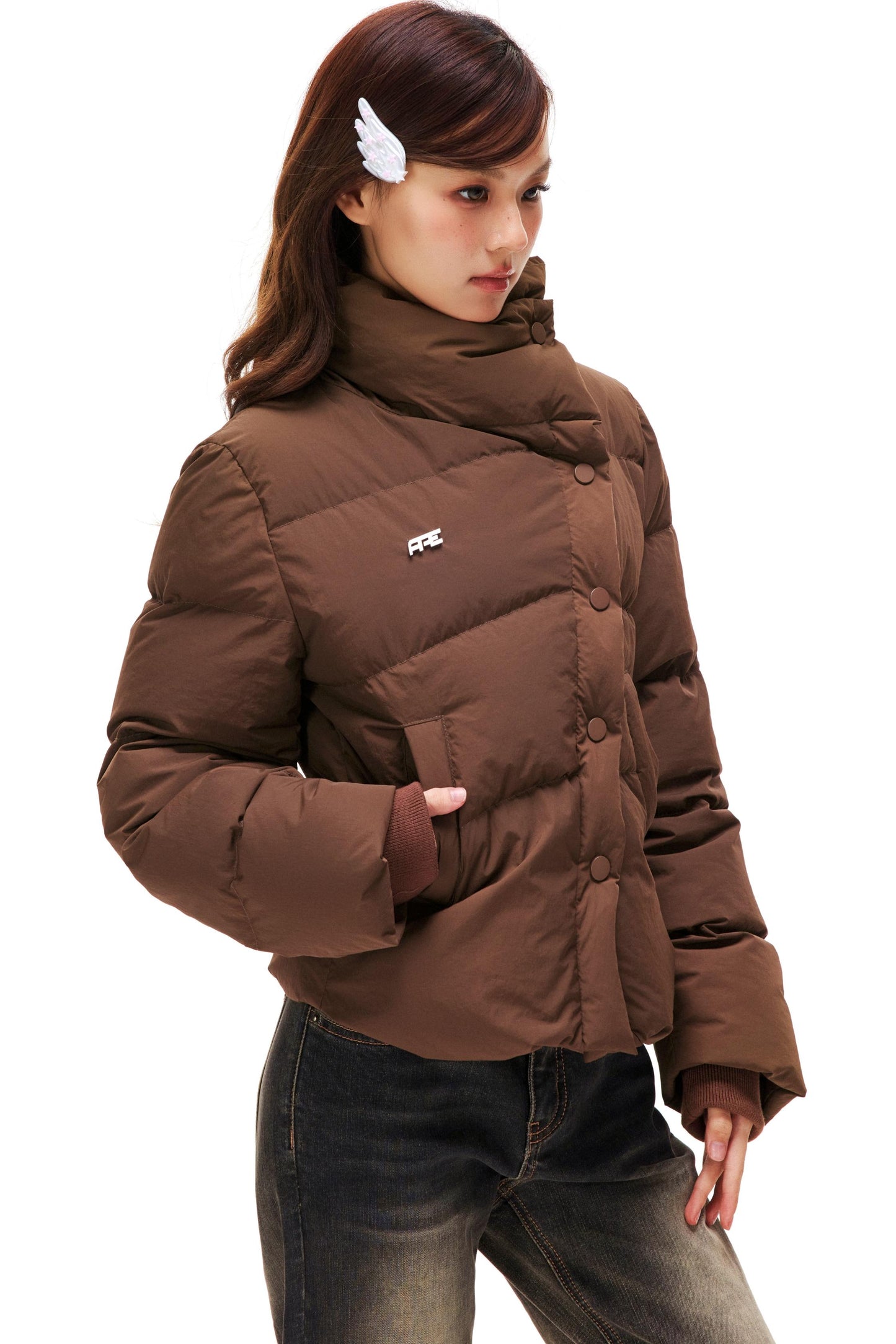 American Retro Stand Collar Down Jacket