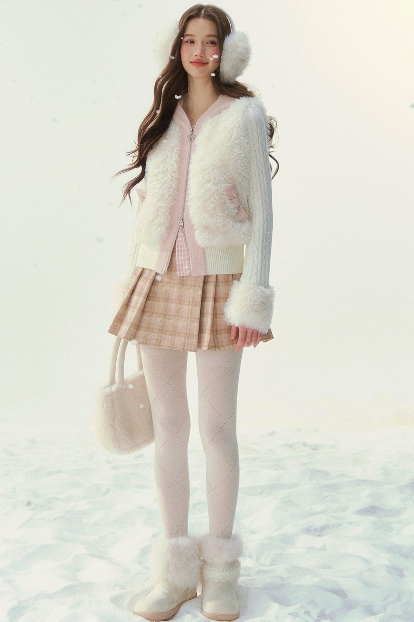 Cat Ear Fur Knit Jacket