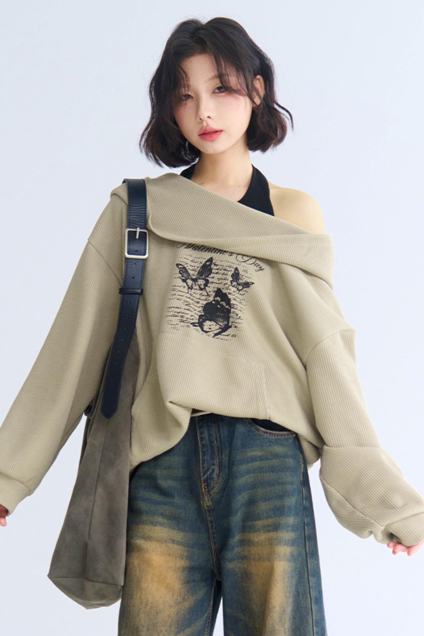 Asymmetrical Hoodie Sweatshirt