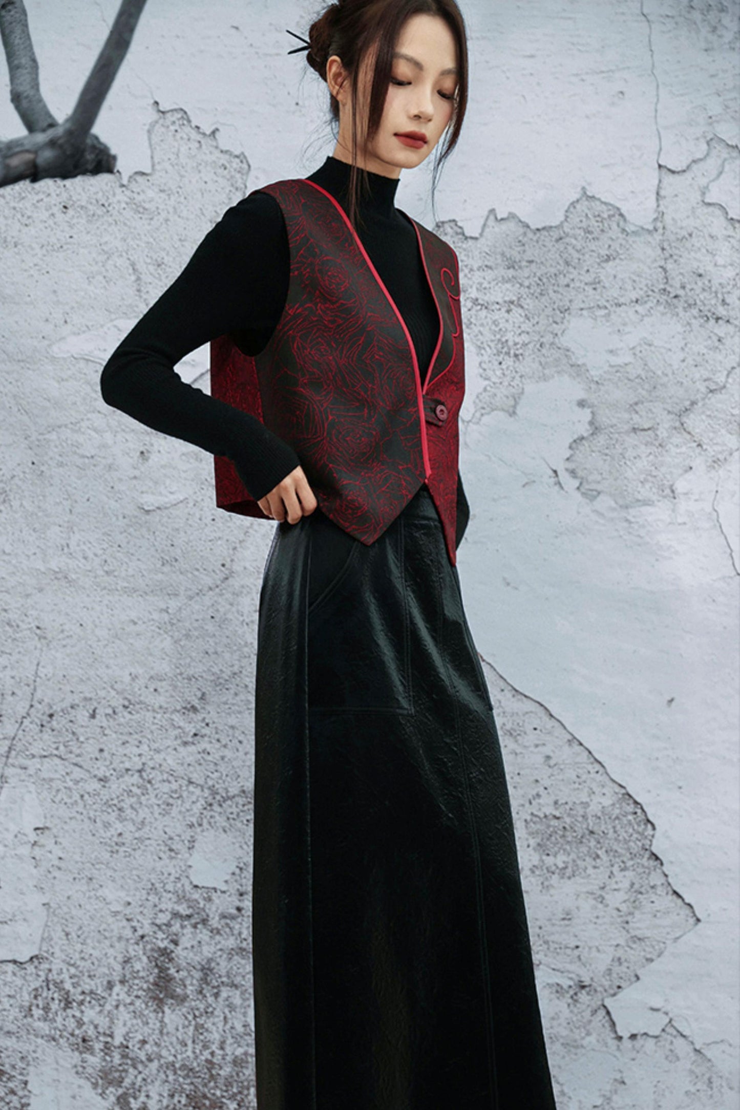 レトロローズジャカードベスト