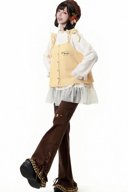 Milky Floral Jacket + Top + Skirt + Pants + Camisole