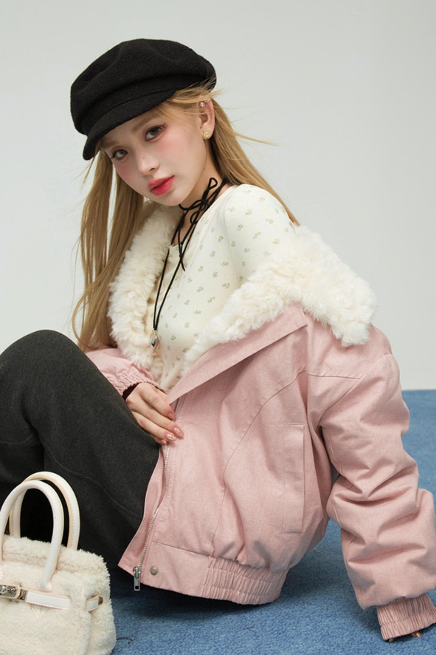 ギャラクシーグレーニットスウェットパンツ