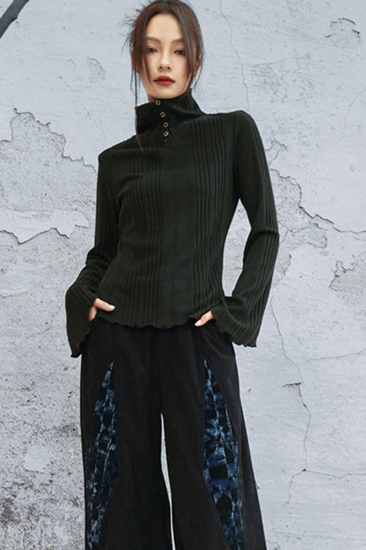 トゥーウェイカラーニットトップ