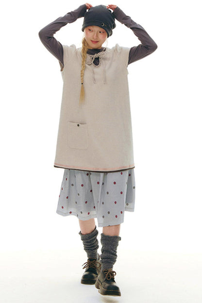 Retro Polka Dot Midi Skirt