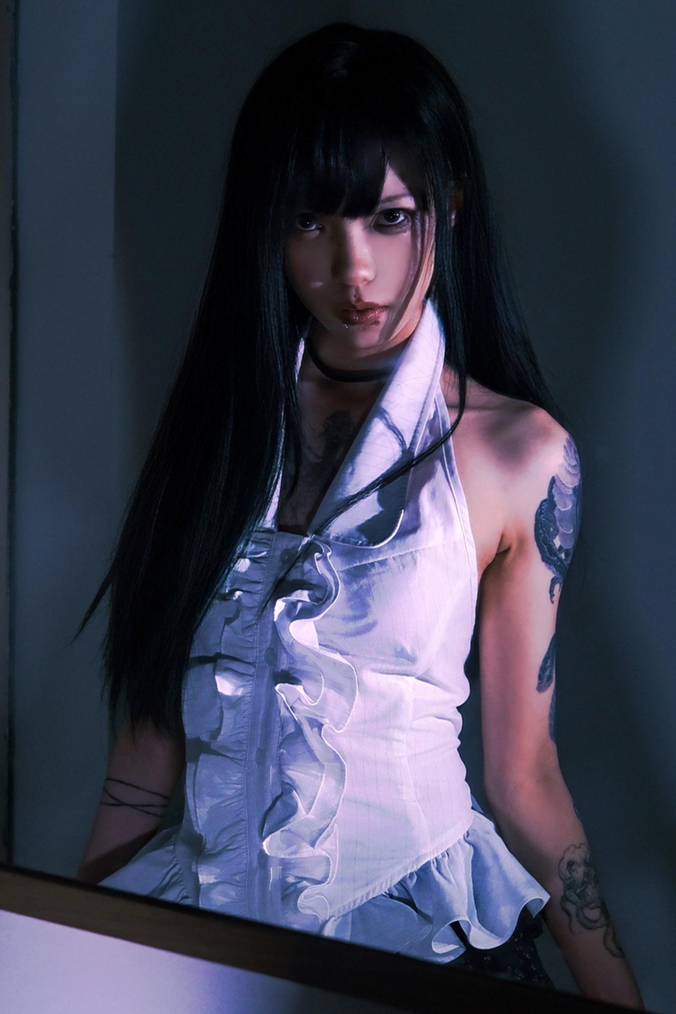 Gothic-Maid-Halter-Oberteil