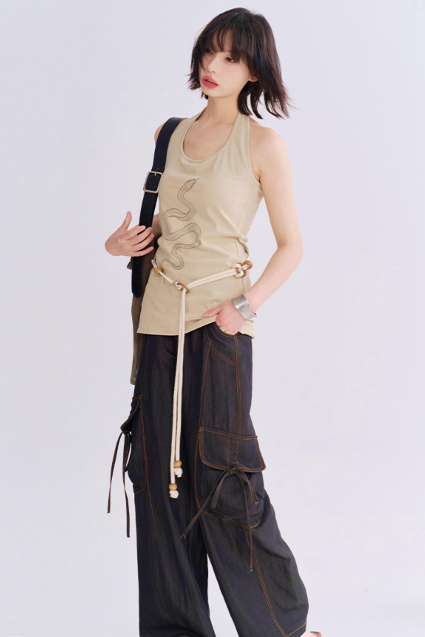 Reptile Print Backless Camisole