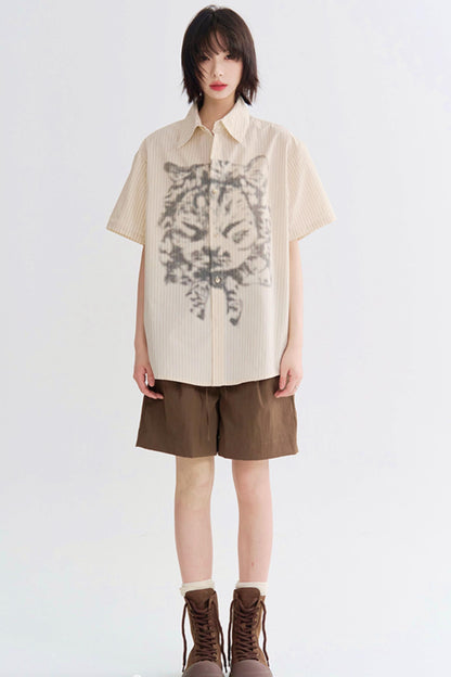 ハイウエストカラーブロックハーフパンツ