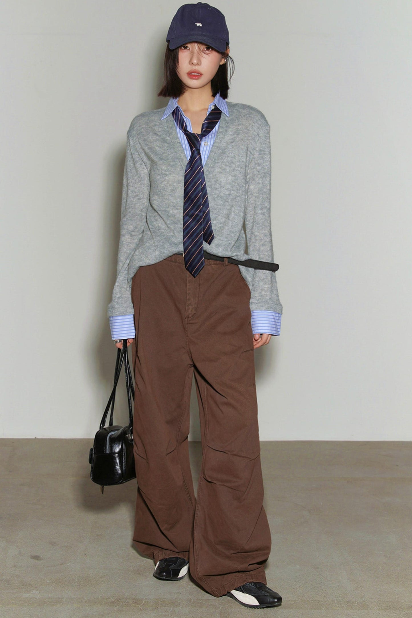 Top maglione in maglia preppy