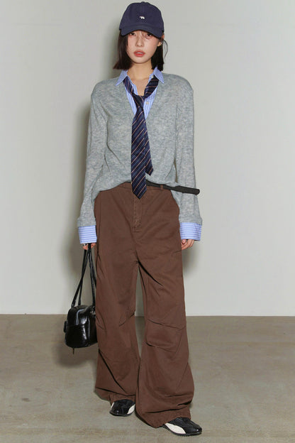 Top maglione in maglia preppy