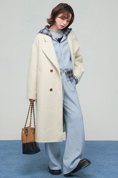 パッチワークプラッドフーデッドジャケットセットアップ