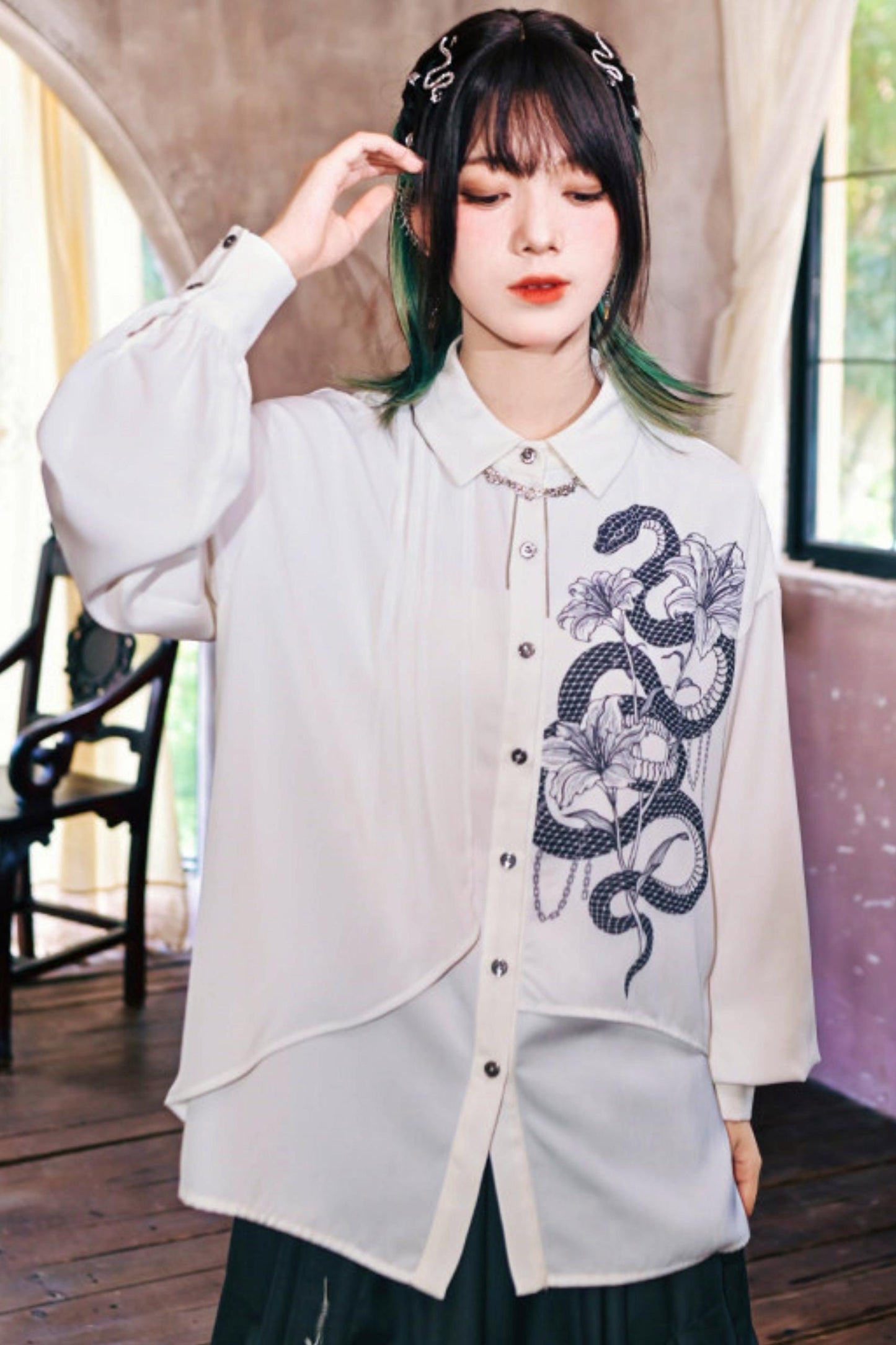 Dark Realm Chiffon Blouse