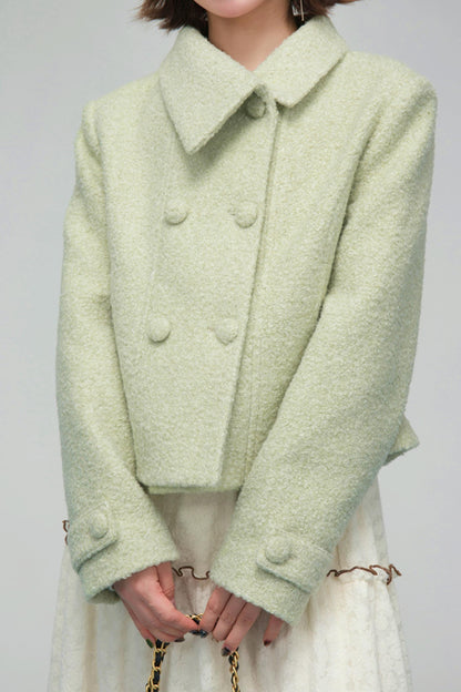 エレガントダイアゴナルウールンコート