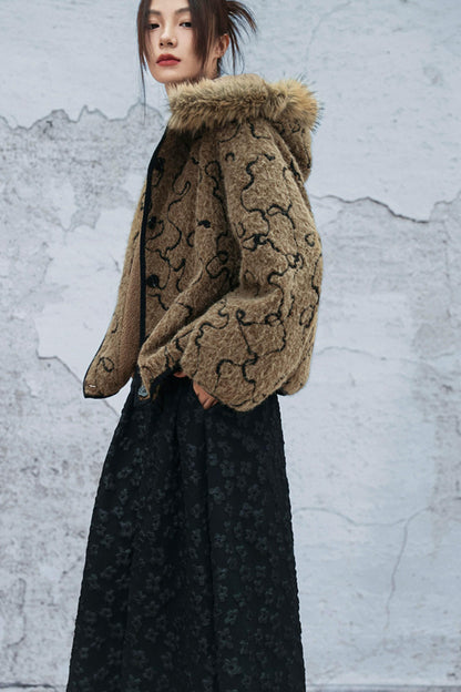 ダークモードファーフードコート