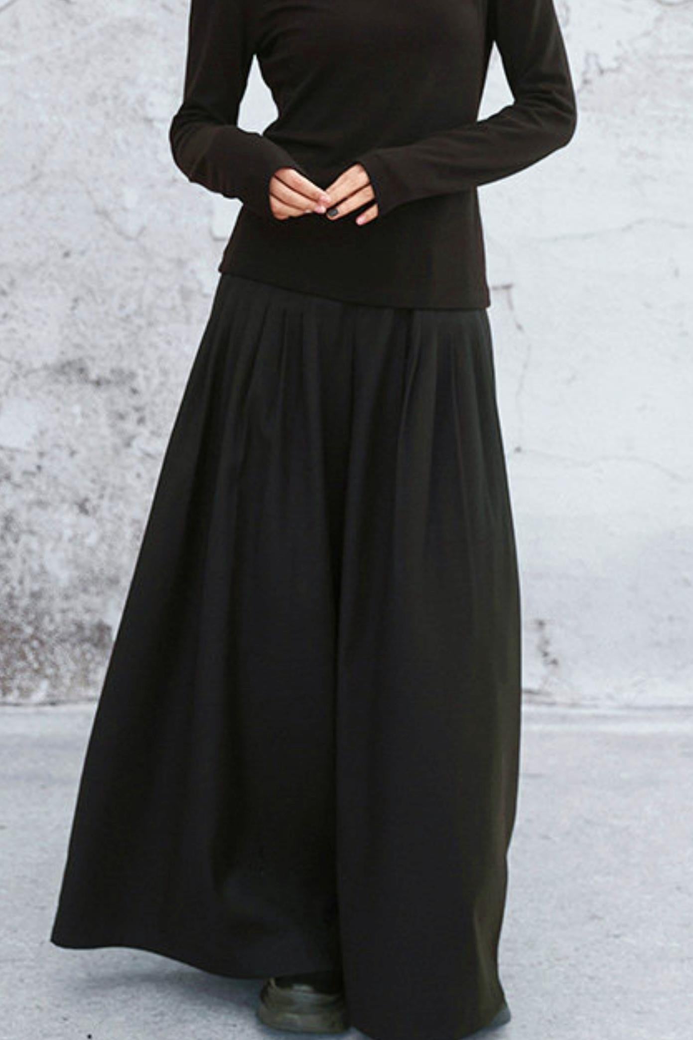 ダークモードワイドレッグパンツ