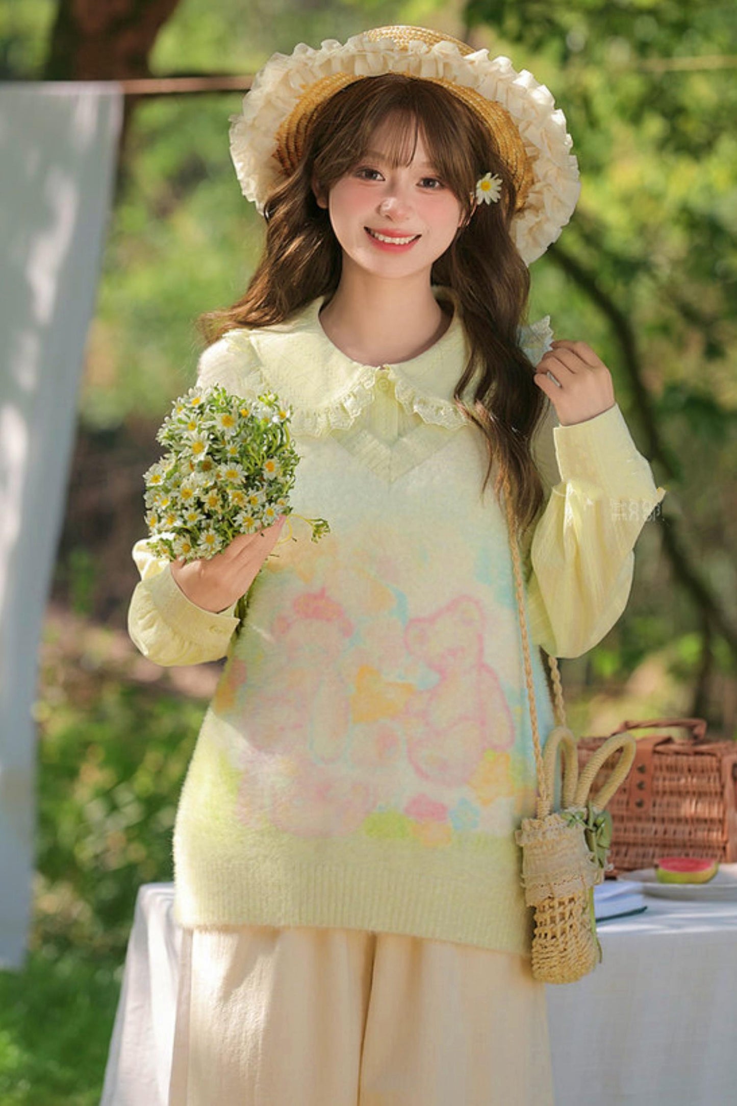 포레스트 돌 칼라 블라우스